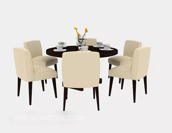 Modern Restaurant Table And Chair 3d model Modern Restaurant Table And Chair 3d model