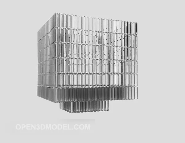 Large Rectangular Crystal Chandelier 3d model Large Rectangular Crystal Chandelier 3d model
