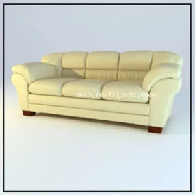 Multiplayer Sofa Beige Leather 3d model