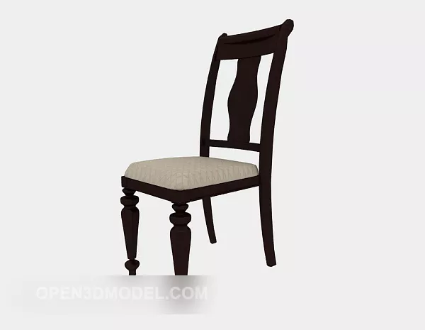Solid Dark Wood Dining Chair 3d model Solid Dark Wood Dining Chair 3d model