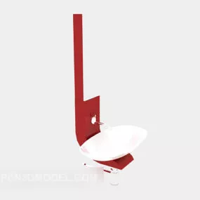 Minimalist Washbasin Back Wall Decor 3d model