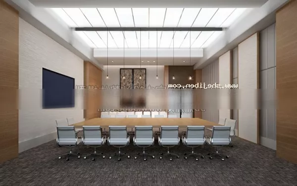 Hall Interior With Glass Roof 3d model Hall Interior With Glass Roof 3d model
