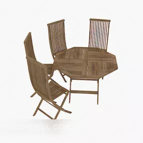 Retro Chinese Table Chair 3d model
