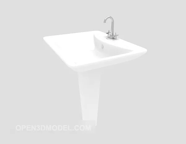 Large Washbasin Mirror With Cabinet 3d model