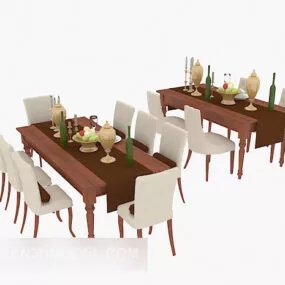 Restaurant Furniture Table And Chair 3d model