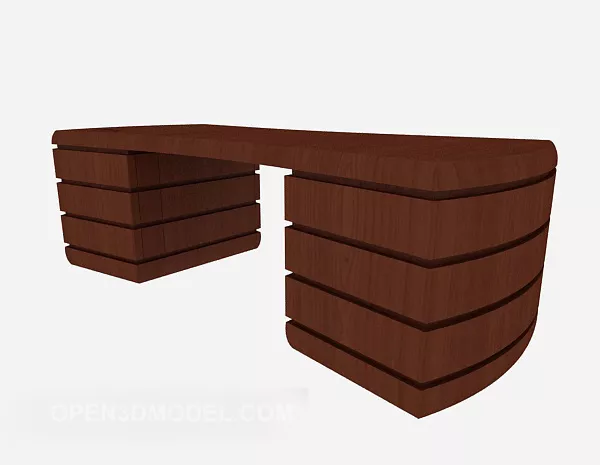 Solid Wood Work Desk For Office 3d model Solid Wood Work Desk For Office 3d model