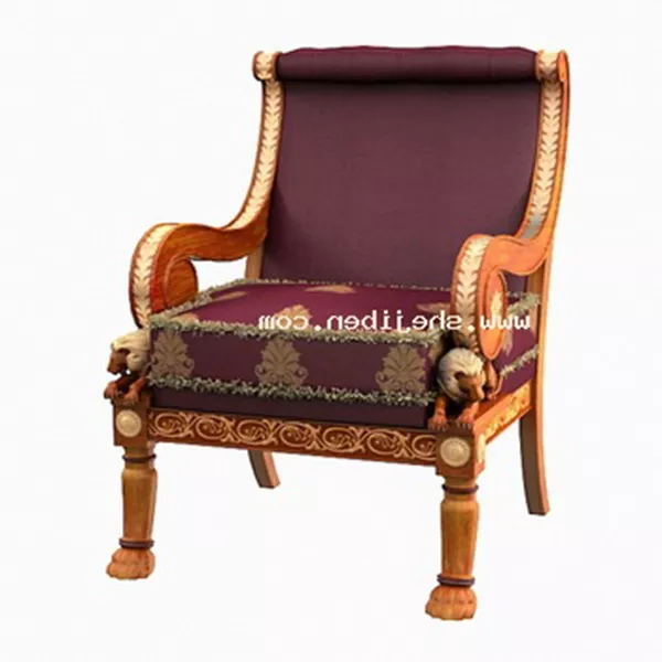 European Retro Leather Single Sofa 3d model European Retro Leather Single Sofa 3d model