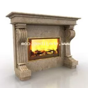 Greek Style Fireplace 3d model