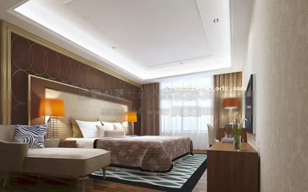 Hotel Room Bedroom Design 3d model Hotel Room Bedroom Design 3d model