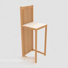 High-footed Bar Chair Wooden 3d model