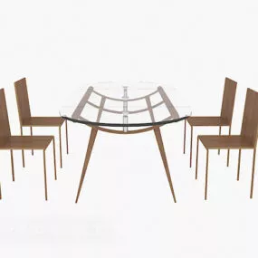 Modernism Simple Table Chair 3d model
