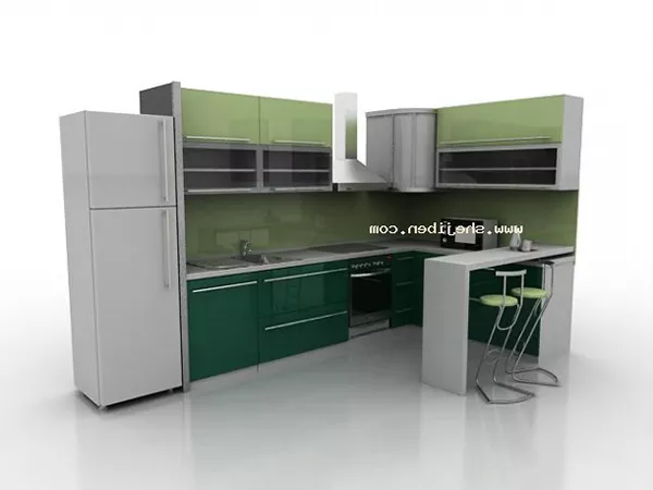 Kitchen Cabinet Green Paint 3d model Kitchen Cabinet Green Paint 3d model