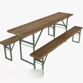 Simple Table Chair Furniture 3d model