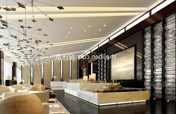 Office Reception Desk Curved Shape 3d model