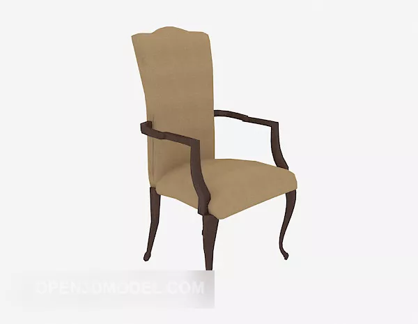 European High-back Vintage Chair 3d model European High-back Vintage Chair 3d model