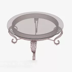 European Glass Round Coffee Table 3d model