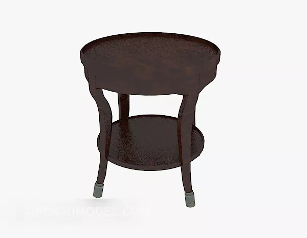 Solid Wood Side Table Round Shaped 3d model Solid Wood Side Table Round Shaped 3d model