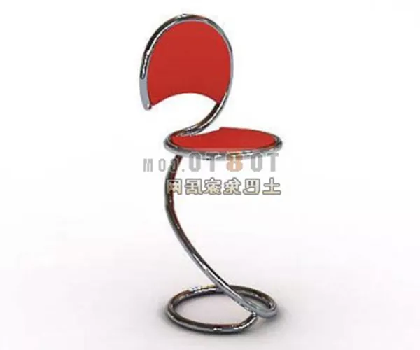 Bar Chair Red Color Stylized 3d model Bar Chair Red Color Stylized 3d model
