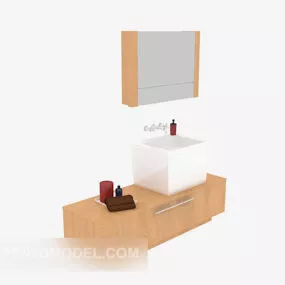 Modern Bath Cabinet Washbasin 3d model