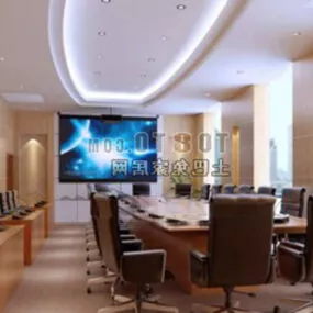Modern Conference Room With Furniture 3d model