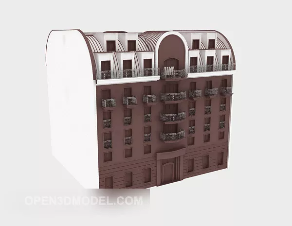 Outdoor Hotel Building European Style 3d model Outdoor Hotel Building European Style 3d model