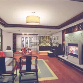 Living Room Apartment Old Style 3d model