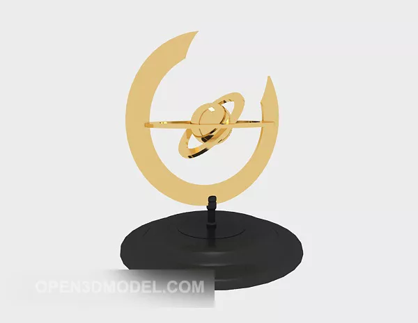Golden Circles Tableware Furnishings 3d model Golden Circles Tableware Furnishings 3d model