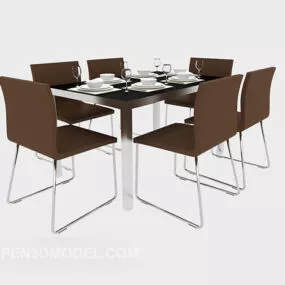 Table And Chair Furniture Modern Home 3d model