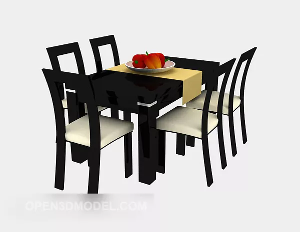 Dining Table And Chair Solid Wood 3d model Dining Table And Chair Solid Wood 3d model