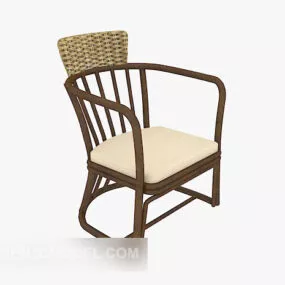 Simple Armchair Wooden Frame 3d model