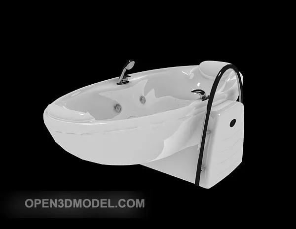 Modern Washbasin With Rectangular Mirror 3d model