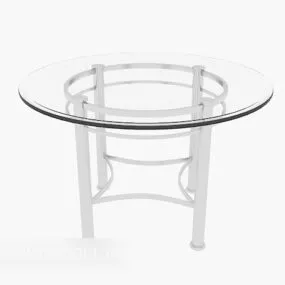 Transparent Round Glass Coffee Table V1 3d model