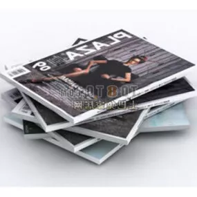 Fashion Magazine Books 3d model