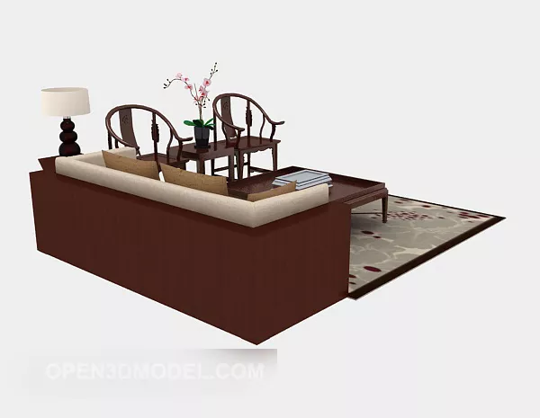 Chinese Style Furniture Set Sofa Table 3d model Chinese Style Furniture Set Sofa Table 3d model
