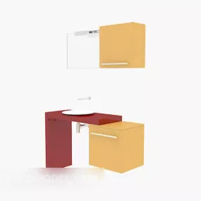 Bathroom Washbasin Furniture Set 3d model