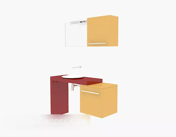 Spa Washbasin Decorative With Tableware 3d model