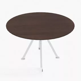 Solid Wood Round Coffee Table V1 3d model