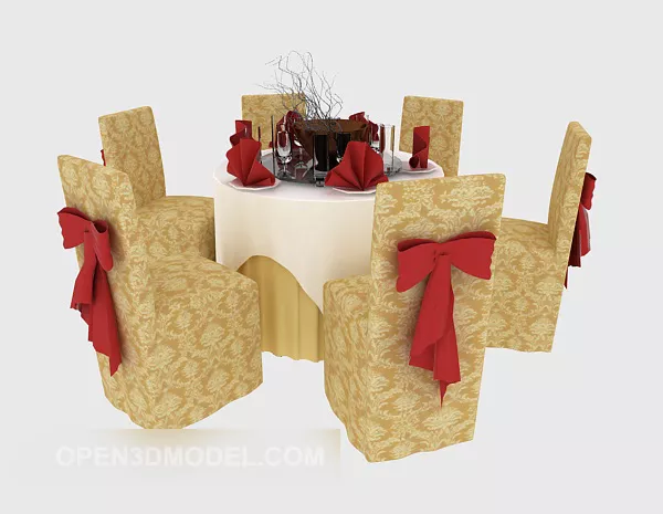 Hotel Table And Chair Furniture Set 3d model Hotel Table And Chair Furniture Set 3d model