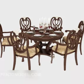 Solid Wood Table 3d model