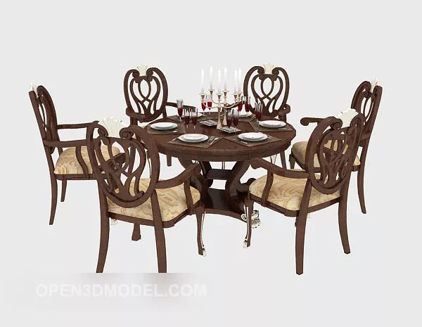 Solid Wood Table 3d model Solid Wood Table 3d model