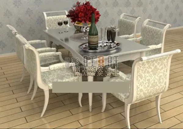 European Table And Chair V1 3d model European Table And Chair V1 3d model