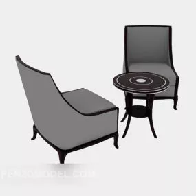 European Table And Chair Furniture Set 3d model