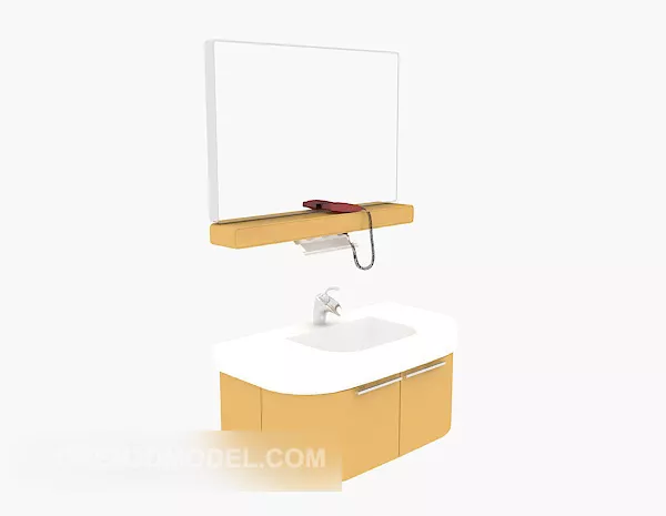 Wood Frame Mirror Rectangular 3d model