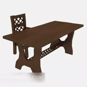 Chinese Wood Desk 3d model