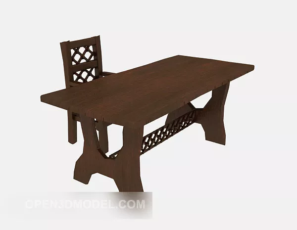 Chinese Wood Desk 3d model Chinese Wood Desk 3d model
