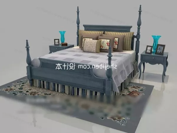 European Luxury Double Bed V1 3d model European Luxury Double Bed V1 3d model