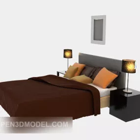 Double Bed Full Set 3d model
