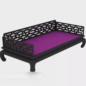 Chinese Sofa Dark Wood 3d model