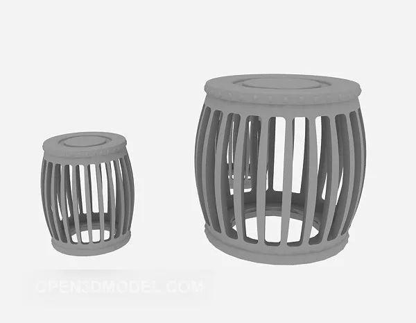 Juno Single Seat, Upholstered Stool 3d model