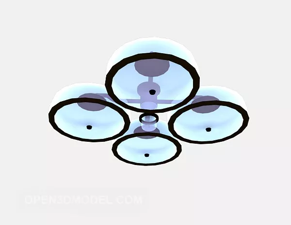 Glass Chandelier Lighting 3d model Glass Chandelier Lighting 3d model